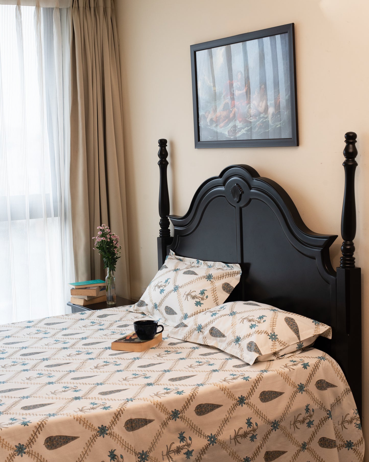 Mystic Blue Meadow Bedsheet