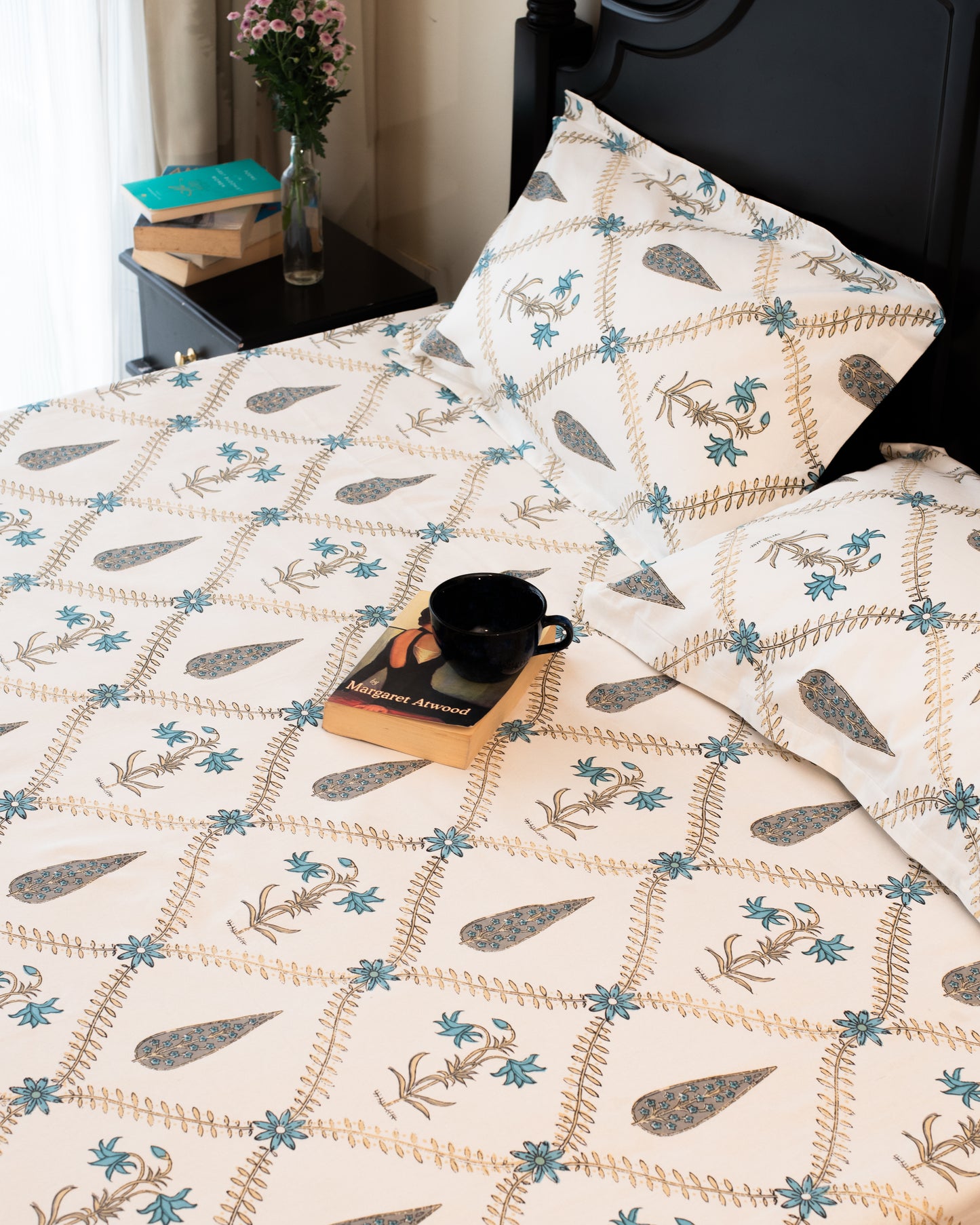 Mystic Blue Meadow Bedsheet