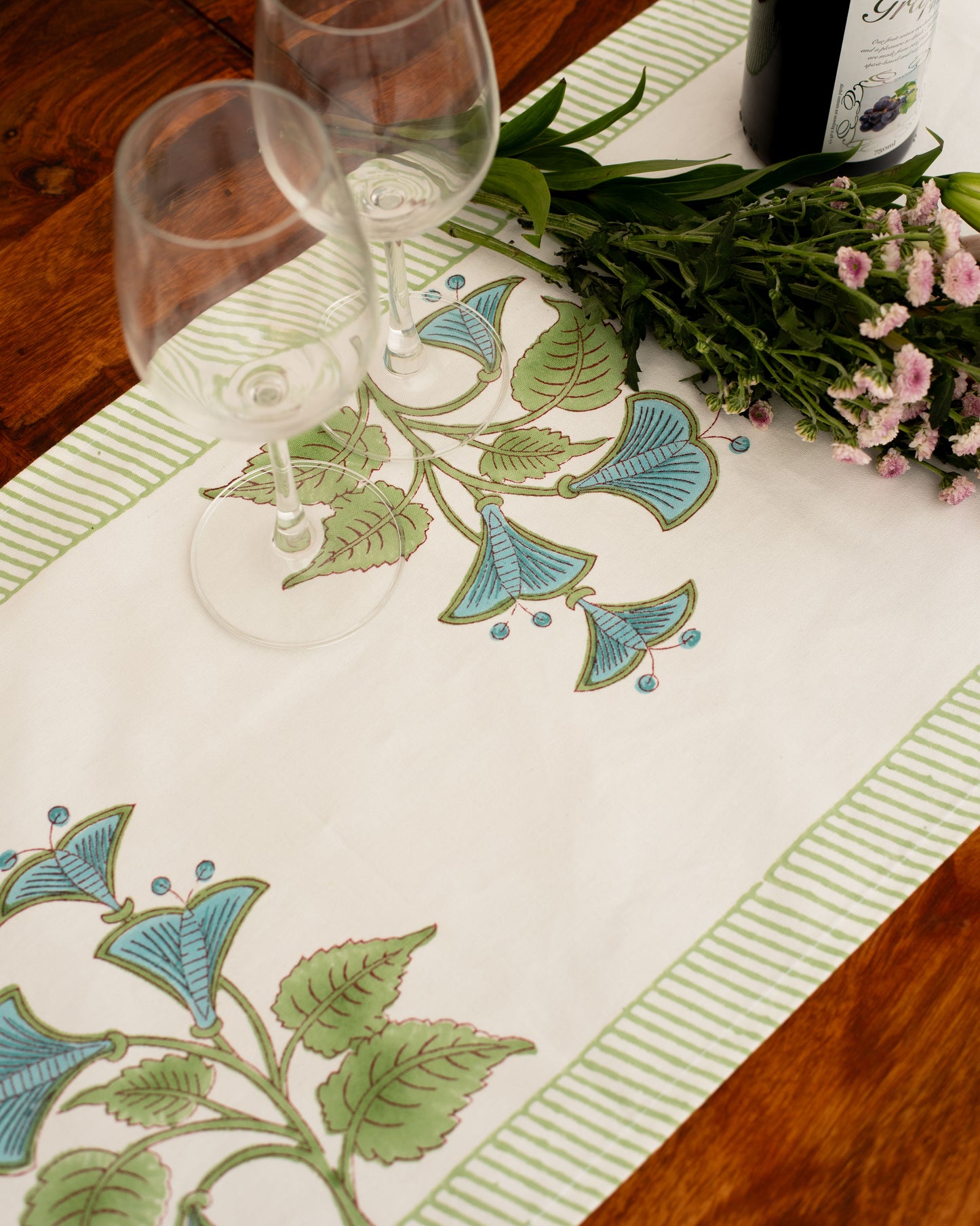 Lush Blue Bloom Runner